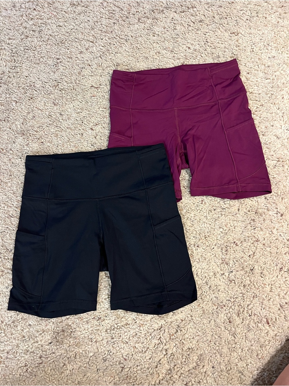 lululemon athletica Fast and Free High-Rise Bike Shorts — Black & Berry